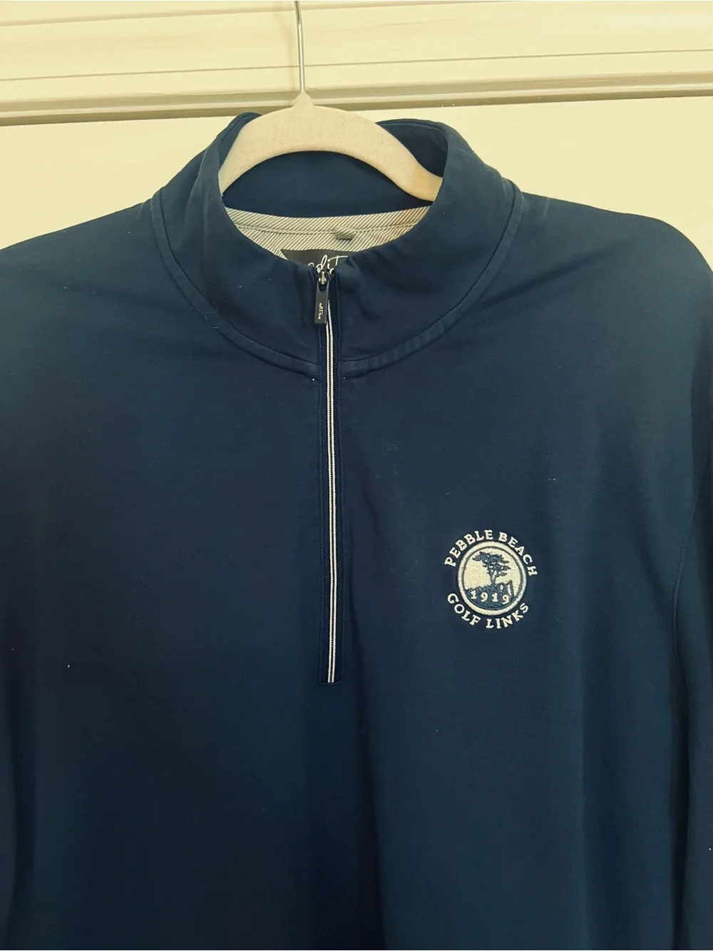 Adidas Men’s Pebble Beach Golf Links 1/4 Zip Pullover Navy Blue Sz L